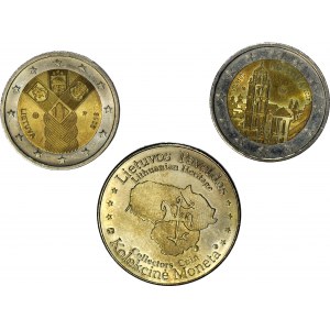 Lituania, set di 2 pezzi. 2 euro 2017 e 2018, più medaglia