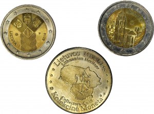 Lituania, set di 2 pezzi. 2 euro 2017 e 2018, più medaglia