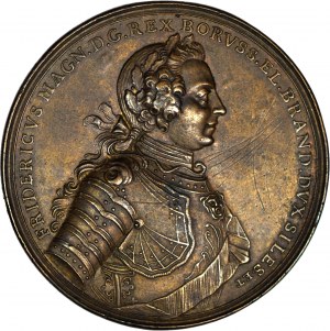 Prusko, Fridrich Veľký, medaila 1757, bronz 48mm