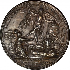 Prusko, Fridrich Veliký, medaile 1757, bronz 48mm