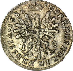 Germania, Brandeburgo-Prussia, Federico Guglielmo, Ort 1686 BA, Königsberg, bella, più rara