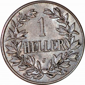Germany, East Africa, 1 heller 1907 J, mint