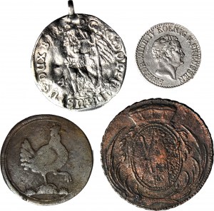 Allemagne, Ensemble de 4 pièces, argent et cuivre, 17e-19e siècle