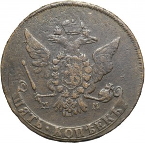 Rusko, Kateřina II, 5 kopějek 1766 MM, Moskva