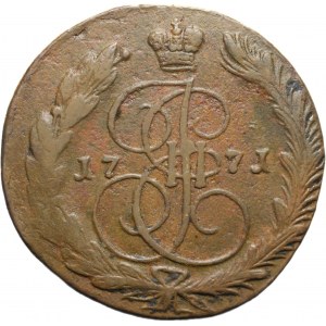 Rusko, 5 kopejok, Katarína II, 5 kopejok, 1771 EM, Jekaterinburg
