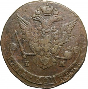 Rusko, 5 kopějek, Kateřina II, 5 kopějek, 1776 EM, Jekatěrinburg