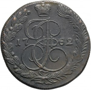 Rosja, Katarzyna II, 5 kopiejek 1782 KM, Suzun