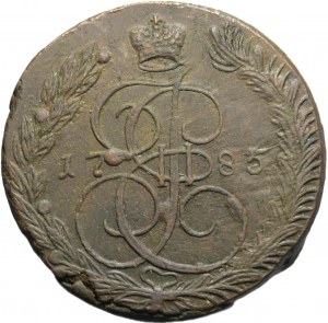 Rusko, Kateřina II, 5 kopějek 1785 EM, Jekatěrinburg