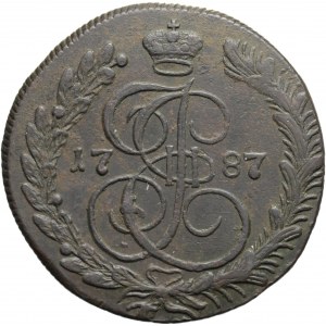 Russia, Caterina II, 5 copechi 1787 KM, Suzun