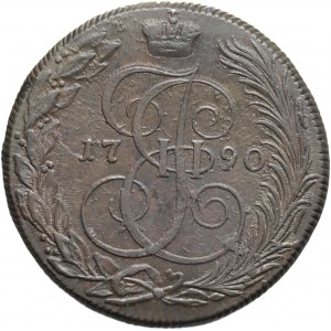 Rosja, Katarzyna II, 5 kopiejek 1790 KM, Suzun, ładne