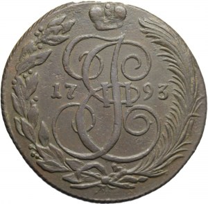 Rusko, Kateřina II, 5 kopějek 1793 KM, Suzun