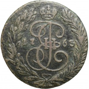 Rosja, Katarzyna II, 2 Kopiejki 1763 EM, Jekaterinburg