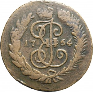 Rusko, Catherine II, 2 Kopiejki 1764 СПМ, Petrohrad