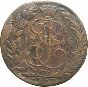Rusko, Katarína II, 2 kopejky 1766 EM, Jekaterinburg