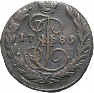 Rosja, Katarzyna II, 1 kopiejka 1789, EM, Jekaterinburg