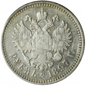 Rusko, Mikuláš II, rubl 1897 ★★★, Brusel