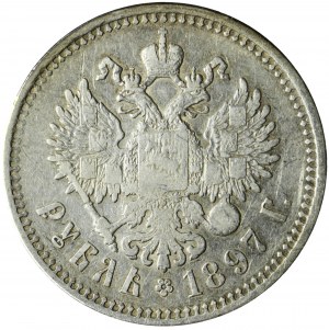 Russia, Nicholas II, Ruble 1897 ★★★, Brussels