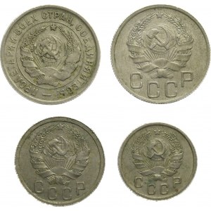 Sowjetrussland, Satz von vier Münzen aus der Zwischenkriegszeit
