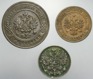Rosja, Mikołaj II, Zestaw 3 monet