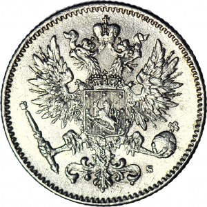 Finsko / Rusko, Mikuláš II, 50 penniä 1917 S, raženo