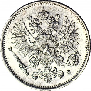 Fínsko / Rusko, Mikuláš II, 25 penniä 1915 S, razené