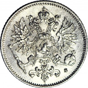 Fínsko / Rusko, Mikuláš II, 25 penniä 1917 S, razené
