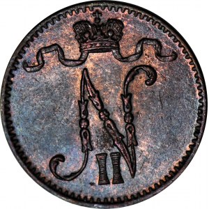 Finnland / Russland, Nikolaus II., 1 Pfennig 1906, gestempelt