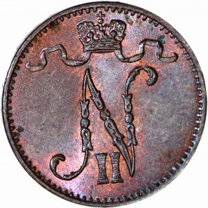 Finlande / Russie, Nicolas II, 1 penny 1909, frappé