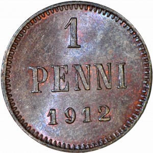 Finlande / Russie, Nicolas II, 1 penny 1912, frappé