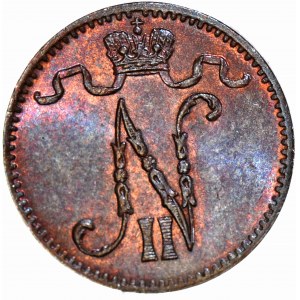 Fínsko / Rusko, Mikuláš II, 1 cent 1912, razený