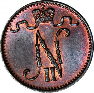 Fínsko / Rusko, Mikuláš II, 1 cent 1913, razený