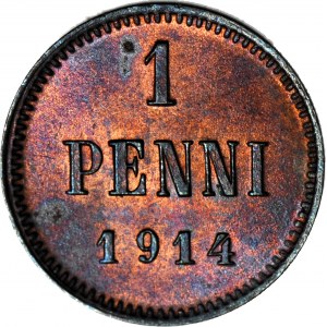 Fínsko / Rusko, Mikuláš II, 1 penny 1914, razené