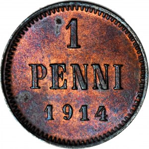 Finland / Russia, Nicholas II, 1 penni 1914, minted