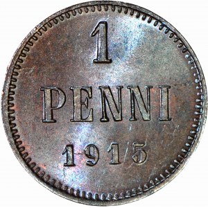 Fínsko / Rusko, Mikuláš II, 1 penny 1915, razené