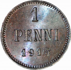 Fínsko / Rusko, Mikuláš II, 1 penny 1915, razené