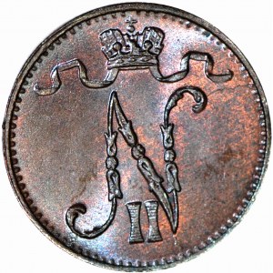 Finnland / Russland, Nikolaus II., 1 Pfennig 1915, gestempelt