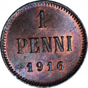 Finsko / Rusko, Mikuláš II, 1 penny 1916, raženo