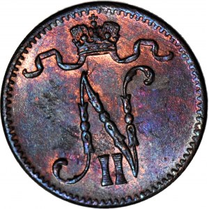 Fínsko / Rusko, Mikuláš II, 1 penny 1916, razené