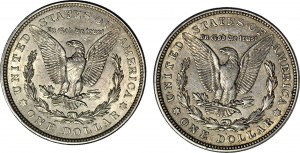 USA, 1 $ 1921, Philadelphia und Denwer, Typ Morgan, Satz von 2.