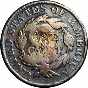 RRR-, USA/Srí Lanka, 1 cent 1830, kontramarka Tatham & Co. - Srí Lanka