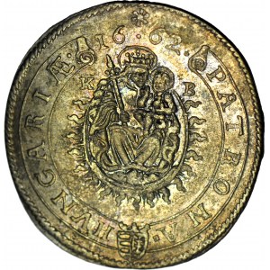 Ungheria, Leopoldo I, 15 krajcars 1662 KB, Kremnica, coniata
