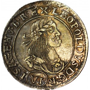 Hongrie, Léopold Ier, 6 krajcars 1670-KB, Kremnica