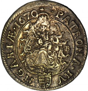Ungheria, Leopoldo I, 6 krajcars 1670-KB, Kremnica