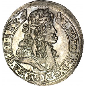 Ungheria, Leopoldo I, 15 krajcars 1680 KB, Kremnica, coniata