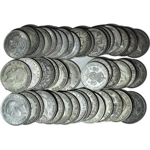 Vereinigtes Königreich, 1 und 2 Schilling, 46 Münzen, Silber