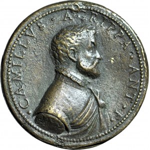 Italia, medaglia di Camillo Agrippa del XVI secolo di Giovanni Battista Bonini