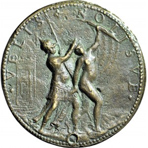 Italie, médaille de Camillo Agrippa du XVIe siècle par Giovanni Battista Bonini