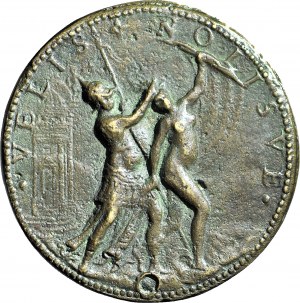 Italie, médaille de Camillo Agrippa du XVIe siècle par Giovanni Battista Bonini