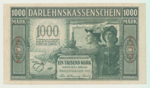 Kowno 1000 marek 1918, 7 cyfr, rzadki
