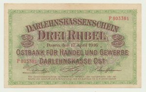 Poznaň 3 ruble 1916, 